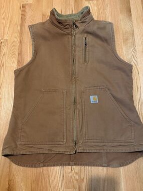 Carhartt Brown Workwear Canvas  Womens Vest Fleece Lined